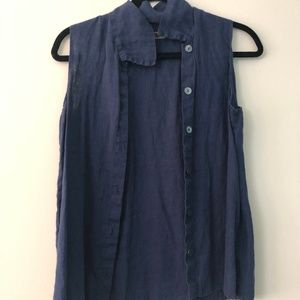 Flax blue button down